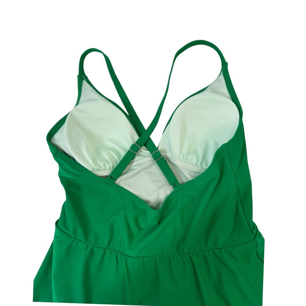 Cupshe NWT Green Skirted One Piece Swimsuit Crisscross Back Swim Dress Medium M - Picture 11 of 14